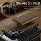 For iPhone 16 AutSpace A13 MagSafe Magnetic RFID Flip Card Bag Phone Case(Coffee) - 2