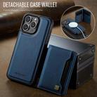 For iPhone 15 Pro Max AutSpace A13 MagSafe Magnetic RFID Flip Card Bag Phone Case(Blue) - 2