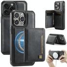 For iPhone 15 Pro Max AutSpace A13 MagSafe Magnetic RFID Flip Card Bag Phone Case(Black) - 1
