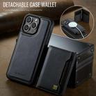For iPhone 15 Pro Max AutSpace A13 MagSafe Magnetic RFID Flip Card Bag Phone Case(Black) - 2