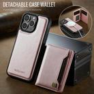 For iPhone 15 Pro Max AutSpace A13 MagSafe Magnetic RFID Flip Card Bag Phone Case(Rose Gold) - 2