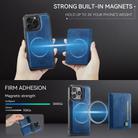 For iPhone 15 Pro AutSpace A13 MagSafe Magnetic RFID Flip Card Bag Phone Case(Blue) - 3