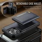 For iPhone 15 Pro AutSpace A13 MagSafe Magnetic RFID Flip Card Bag Phone Case(Black) - 2