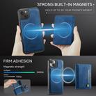 For iPhone 15 Plus AutSpace A13 MagSafe Magnetic RFID Flip Card Bag Phone Case(Blue) - 3
