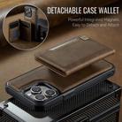 For iPhone 13 Pro Max AutSpace A13 MagSafe Magnetic RFID Flip Card Bag Phone Case(Coffee) - 2