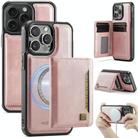 For iPhone 13 Pro Max AutSpace A13 MagSafe Magnetic RFID Flip Card Bag Phone Case(Rose Gold) - 1
