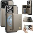 For iPhone 13 Pro Max AutSpace A13 MagSafe Magnetic RFID Flip Card Bag Phone Case(Grey) - 1