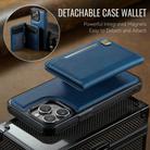 For iPhone 13 Pro AutSpace A13 MagSafe Magnetic RFID Flip Card Bag Phone Case(Blue) - 2