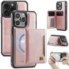 For iPhone 13 Pro AutSpace A13 MagSafe Magnetic RFID Flip Card Bag Phone Case(Rose Gold) - 1