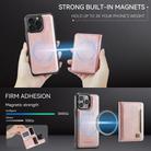 For iPhone 13 Pro AutSpace A13 MagSafe Magnetic RFID Flip Card Bag Phone Case(Rose Gold) - 3
