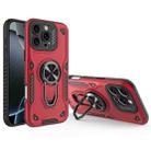 For iPhone 16 Pro Metal Rotating Bracket TPU + PC Magnetic Phone Case(Red) - 1