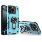 For iPhone 16 Pro Metal Rotating Bracket TPU + PC Magnetic Phone Case(Bright Blue) - 1