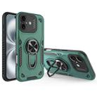 For iPhone 16 Plus Metal Rotating Bracket TPU + PC Magnetic Phone Case(Green) - 1