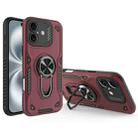 For iPhone 16 Plus Metal Rotating Bracket TPU + PC Magnetic Phone Case(Dark Red) - 1