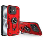 For iPhone 16 Plus Metal Rotating Bracket TPU + PC Magnetic Phone Case(Bright Red) - 1