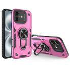 For iPhone 16 Plus Metal Rotating Bracket TPU + PC Magnetic Phone Case(Pink Purple) - 1