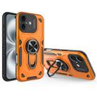 For iPhone 16 Plus Metal Rotating Bracket TPU + PC Magnetic Phone Case(Orange) - 1