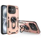 For iPhone 16 Metal Rotating Bracket TPU + PC Magnetic Phone Case(Gold) - 1