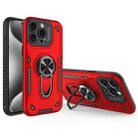 For iPhone 15 Pro Metal Rotating Bracket TPU + PC Magnetic Phone Case(Bright Red) - 1