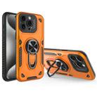 For iPhone 15 Pro Metal Rotating Bracket TPU + PC Magnetic Phone Case(Orange) - 1