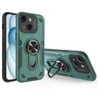 For iPhone 15 Plus Metal Rotating Bracket TPU + PC Magnetic Phone Case(Green) - 1