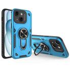 For iPhone 15 Plus Metal Rotating Bracket TPU + PC Magnetic Phone Case(Blue) - 1