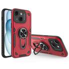 For iPhone 15 Plus Metal Rotating Bracket TPU + PC Magnetic Phone Case(Red) - 1