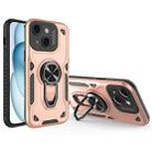 For iPhone 15 Plus Metal Rotating Bracket TPU + PC Magnetic Phone Case(Gold) - 1