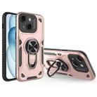 For iPhone 15 Plus Metal Rotating Bracket TPU + PC Magnetic Phone Case(Rose Gold) - 1