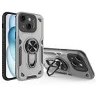 For iPhone 15 Plus Metal Rotating Bracket TPU + PC Magnetic Phone Case(Gray) - 1