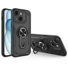 For iPhone 15 Metal Rotating Bracket TPU + PC Magnetic Phone Case(Black) - 1