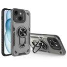 For iPhone 15 Metal Rotating Bracket TPU + PC Magnetic Phone Case(Carbon Grey) - 1