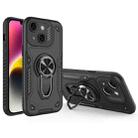 For iPhone 14 Plus Metal Rotating Bracket TPU + PC Magnetic Phone Case(Black) - 1