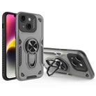 For iPhone 14 Plus Metal Rotating Bracket TPU + PC Magnetic Phone Case(Carbon Grey) - 1