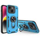 For iPhone 14 Plus Metal Rotating Bracket TPU + PC Magnetic Phone Case(Blue) - 1