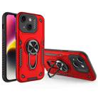 For iPhone 14 Plus Metal Rotating Bracket TPU + PC Magnetic Phone Case(Bright Red) - 1