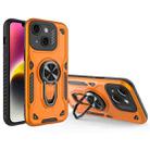 For iPhone 14 Plus Metal Rotating Bracket TPU + PC Magnetic Phone Case(Orange) - 1