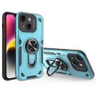 For iPhone 14 Plus Metal Rotating Bracket TPU + PC Magnetic Phone Case(Bright Blue) - 1