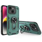 For iPhone 14 Metal Rotating Bracket TPU + PC Magnetic Phone Case(Green) - 1