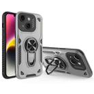 For iPhone 14 Metal Rotating Bracket TPU + PC Magnetic Phone Case(Gray) - 1