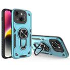 For iPhone 14 Metal Rotating Bracket TPU + PC Magnetic Phone Case(Bright Blue) - 1