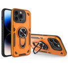 For iPhone 14 Pro Max Metal Rotating Bracket TPU + PC Magnetic Phone Case(Orange) - 1