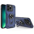For iPhone 13 Pro Max Metal Rotating Bracket TPU + PC Magnetic Phone Case(Dark Blue) - 1