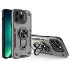 For iPhone 13 Pro Max Metal Rotating Bracket TPU + PC Magnetic Phone Case(Carbon Grey) - 1