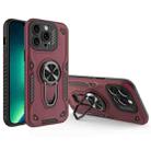 For iPhone 13 Pro Max Metal Rotating Bracket TPU + PC Magnetic Phone Case(Dark Red) - 1