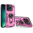 For iPhone 13 Pro Max Metal Rotating Bracket TPU + PC Magnetic Phone Case(Pink Purple) - 1