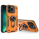 For iPhone 13 Pro Max Metal Rotating Bracket TPU + PC Magnetic Phone Case(Orange) - 1