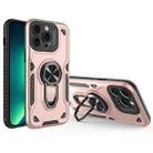 For iPhone 13 Pro Max Metal Rotating Bracket TPU + PC Magnetic Phone Case(Rose Gold) - 1