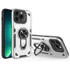 For iPhone 13 Pro Max Metal Rotating Bracket TPU + PC Magnetic Phone Case(White) - 1