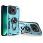 For iPhone 13 Pro Max Metal Rotating Bracket TPU + PC Magnetic Phone Case(Bright Blue) - 1